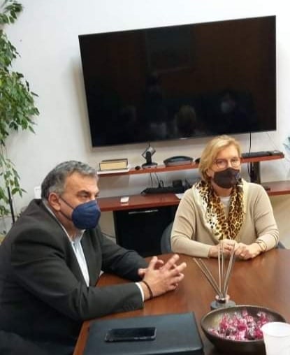 Συνάντηση δημάρχου Πύργου Παναγιώτη Αντωνακόπουλου με την αναπληρώτρια υπουργό Υγείας Μίνα Γκάγκα